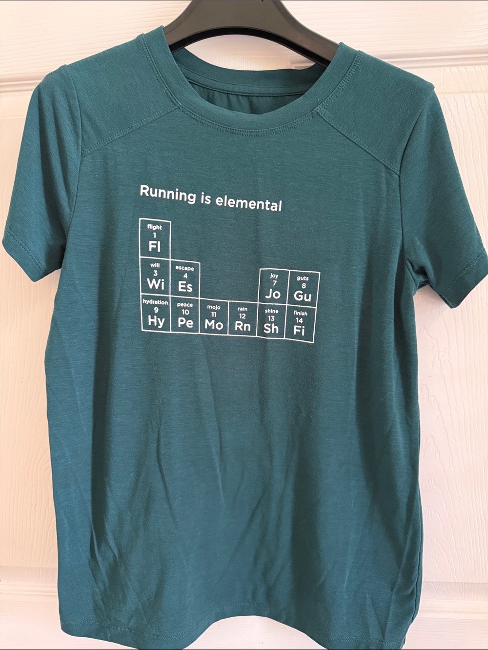 oiselle Teal Short Sleeve 'Running Is Elemental' Graphic Tee